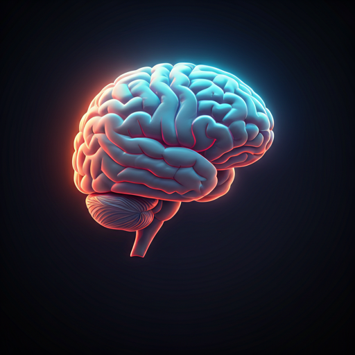 Grafika przedstawiająca mózg z kolorystyką czerwieni i niebieskiego, który tworzy kontrast między prawidłowym, a zaburzonym przetwarzaniem zmysłów.